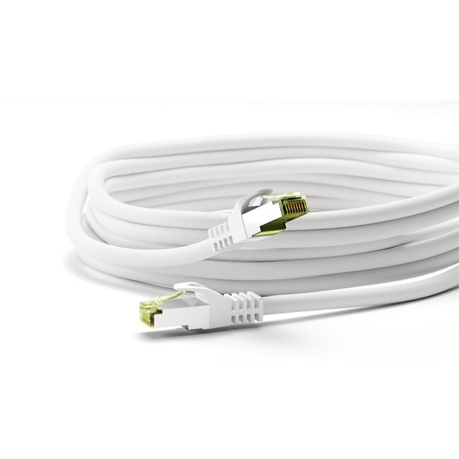 Goobay RJ45 Patch Cord with CAT 8.1 S/FTP Raw Cable, AWG 26, white 7.5 m