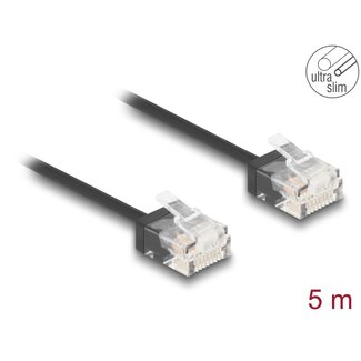 DeLOCK Delock RJ45 Network Cable Cat.6 UTP Ultra Slim 5 m black with short plugs
