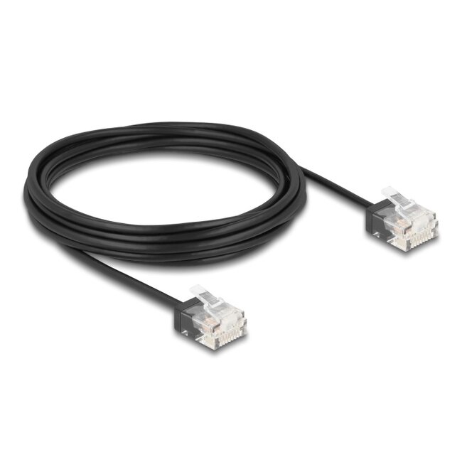 Delock RJ45 Network Cable Cat.6 UTP Ultra Slim 5 m black with short plugs