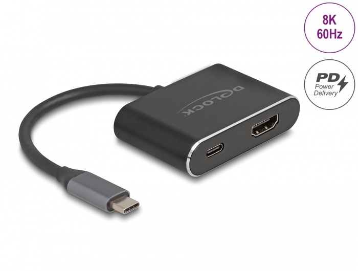 Delock USB Type-C™ Adapter to HDMI (DP Alt Mode) 8K with HDR and Power Delivery 100 W |