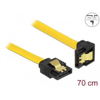DeLOCK Delock SATA 3 Gb/s Cable straight to downwards angled 70 cm yellow
