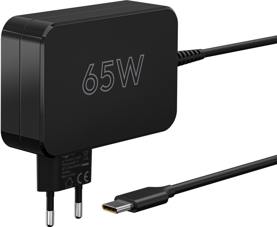 USB-C Voedingsadapter 65W - PD 2.0 - 1,8 meter - Zwart
