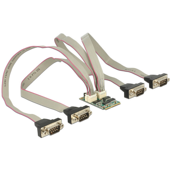 Delock Module MiniPCIe I/O PCIe full size 4 x Serial RS-232 with Voltage supply