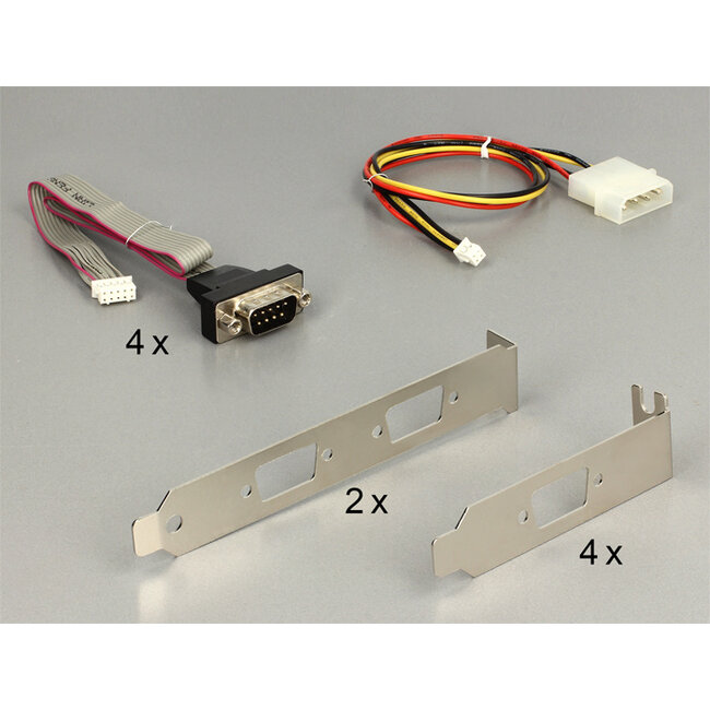 Delock Module MiniPCIe I/O PCIe full size 4 x Serial RS-232 with Voltage supply