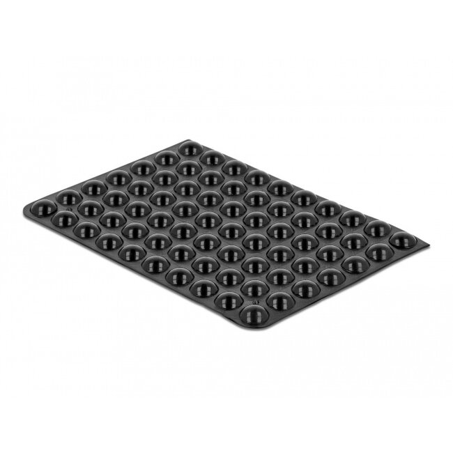 Delock Rubber feet round self-adhesive 8 x 3 mm 70 pieces black