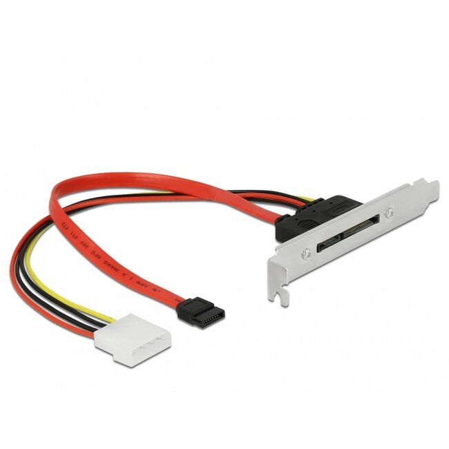 Delock Slot bracket with 1 x SATA 22 pin plug external