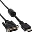 InLine® HDMI-DVI kabel, 19-pins M naar 18+1 M, zwart, 1.8m, met ferrietkernen