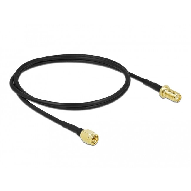 Delock Antenna Cable SMA plug to SMA jack LMR/CFD100 0.9 m low loss
