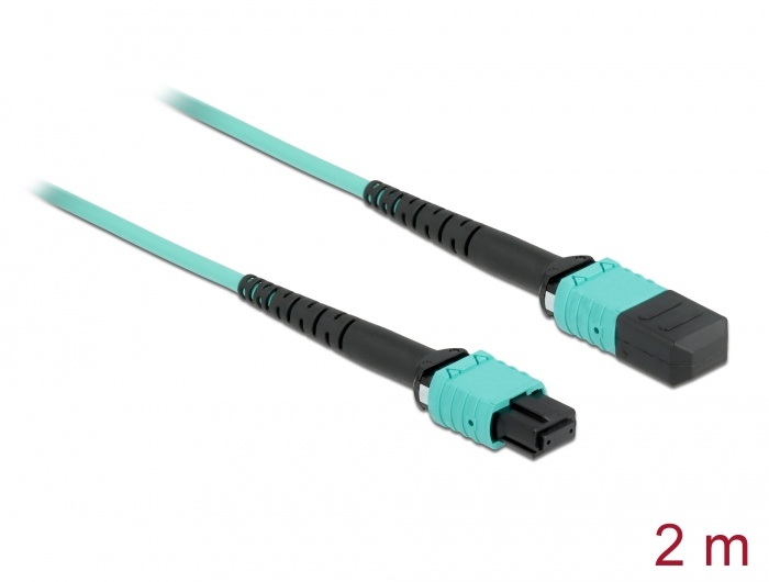 DeLOCK 86956. Snoerlengte: 2 m, Type glasvezel: OM4, Aansluiting 1: MPO, Aansluiting 2: MPO, Kern diameter: 50 µm