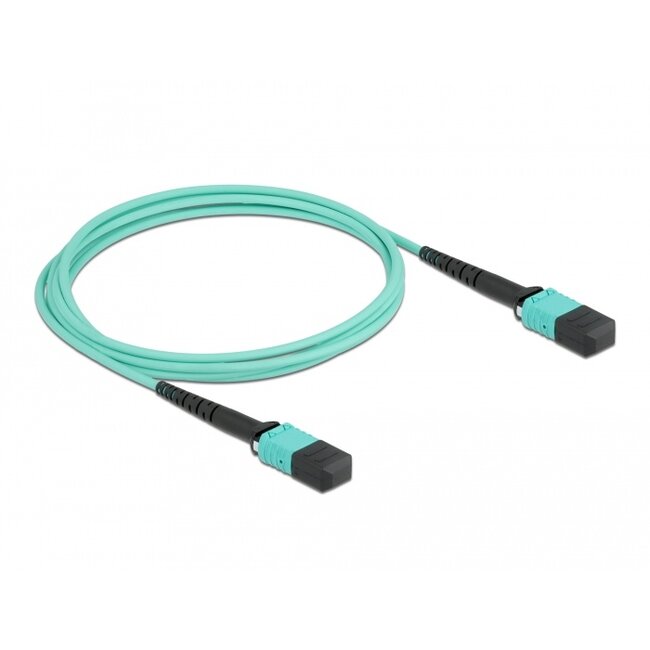 Delock Optical Fiber Cable MPO female to MPO female 12 fibers, polarity A, multi-mode OM4, 50/125 µm, 2 m