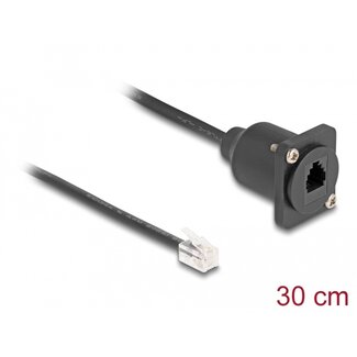 DeLOCK Delock D-Type RJ10 cable plug to jack black 30 cm