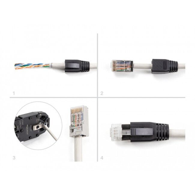 Delock RJ50 Modular plug Cat.5e with bend protection boots 25 pcs set