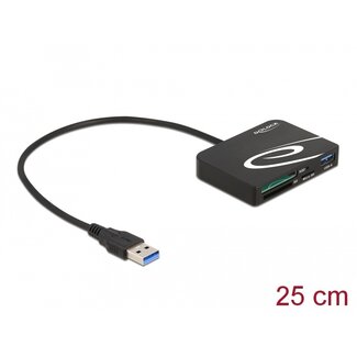 DeLOCK Delock Card Reader for XQD / SD / Micro SD memory cards + USB Type-A port
