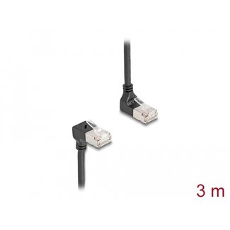 DeLOCK Delock RJ45 Network Cable Cat.6A S/FTP Slim 90° upwards / downwards angled 3 m black