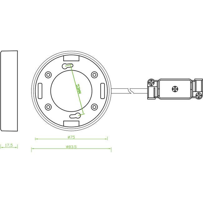 Delock Lighting GX53 surface mount base round type F white