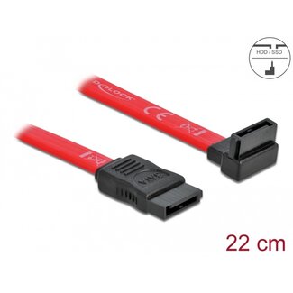 DeLOCK Delock SATA 3 Gb/s Cable straight to upwards angled 22 cm red