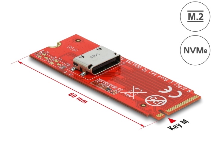 Delock M.2 Key M to 1 x OCuLink SFF-8612 Converter |
