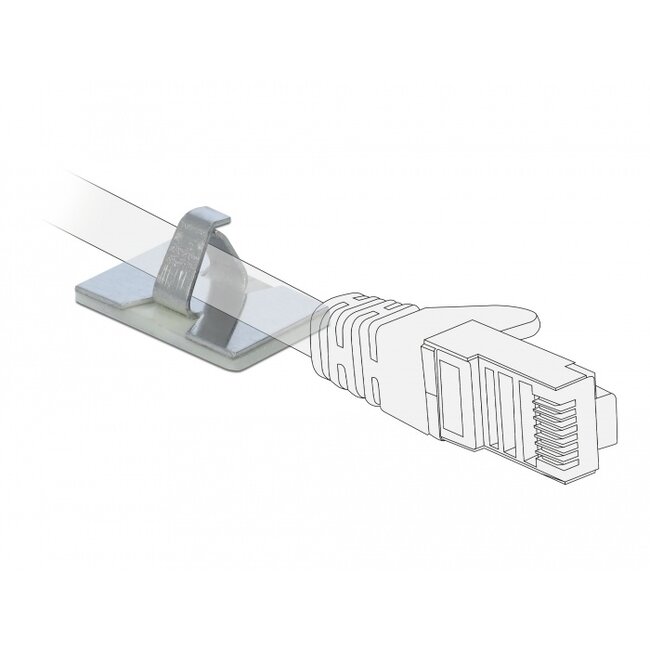 Delock Cable clamp self-adhesive aluminium 10 pieces