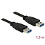 Delock Cable USB 3.0 Type-A male > USB 3.0 Type-A male 1.5 m black