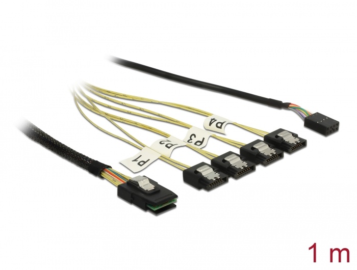 DeLOCK 85682 1m Zwart SATA-kabel