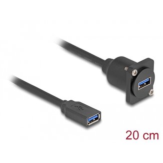 DeLOCK Delock D-Type USB 5 Gbps Cable Type-A female to Type-A female black 20 cm