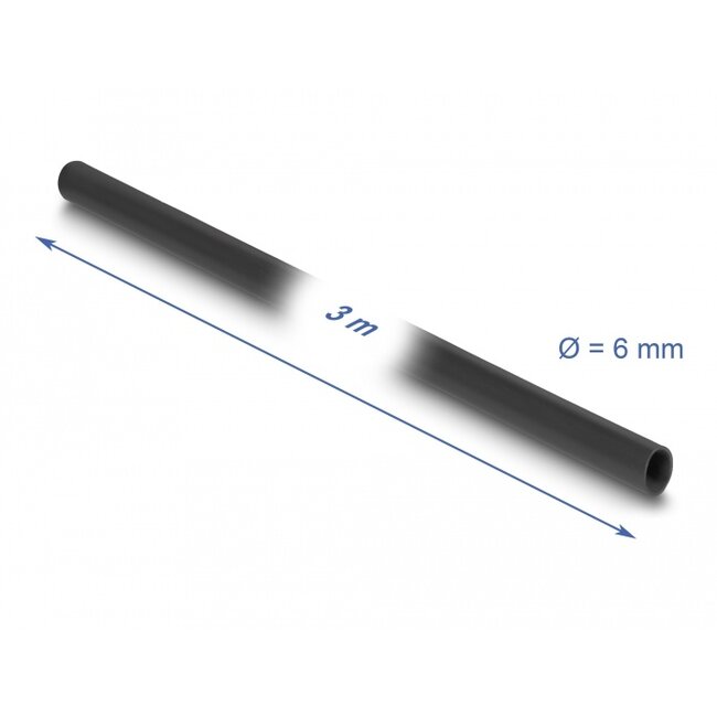 Delock PVC Insulating Sleeve 3 m x 6 mm black