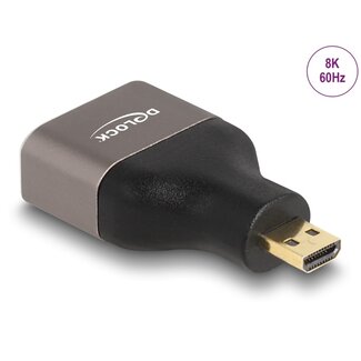 DeLOCK Delock HDMI Adapter Micro-D male to A female 8K 60 Hz grey metal