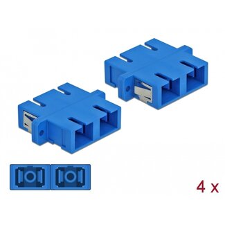 DeLOCK Delock Optical Fiber Coupler SC Duplex female to SC Duplex female Single-mode 4 pieces blue