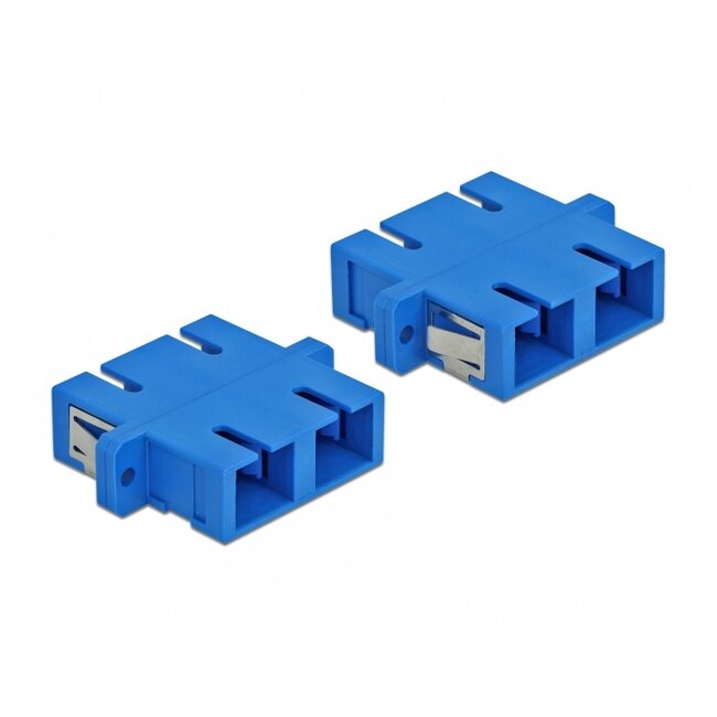 Delock Optical Fiber Coupler SC Duplex female to SC Duplex female Single-mode 4 pieces blue