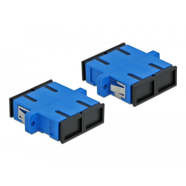 Delock Optical Fiber Coupler SC Duplex female to SC Duplex female Single-mode 4 pieces blue