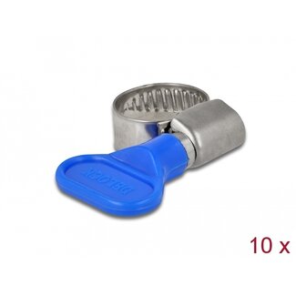 DeLOCK Delock Butterfly Hose Clamp 10 - 16 mm 10 pieces blue