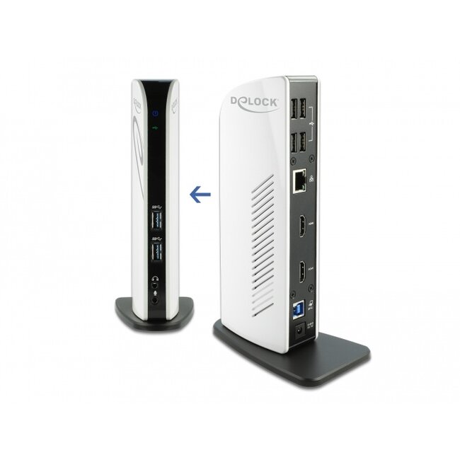 Delock USB Docking Station Dual HDMI Full-HD / USB 3.2 / LAN / Audio