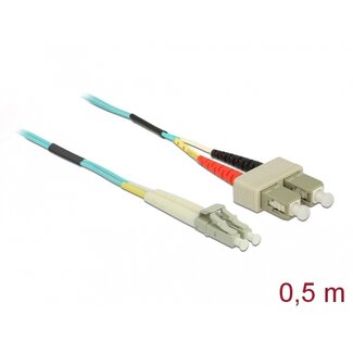 DeLOCK Delock Cable Optical Fibre LC to SC Multi-mode OM3 0.5 m