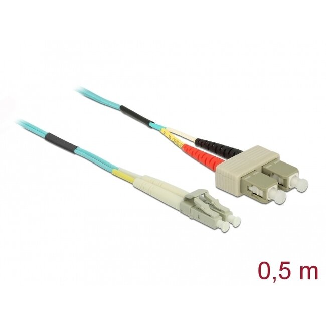 Delock Cable Optical Fibre LC to SC Multi-mode OM3 0.5 m