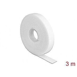 DeLOCK Delock Hook-and-loop tape on roll L 3 m x W 13 mm white