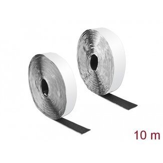 DeLOCK Delock Hook-and-loop tape self-adhesive L 10 m x W 25 mm black