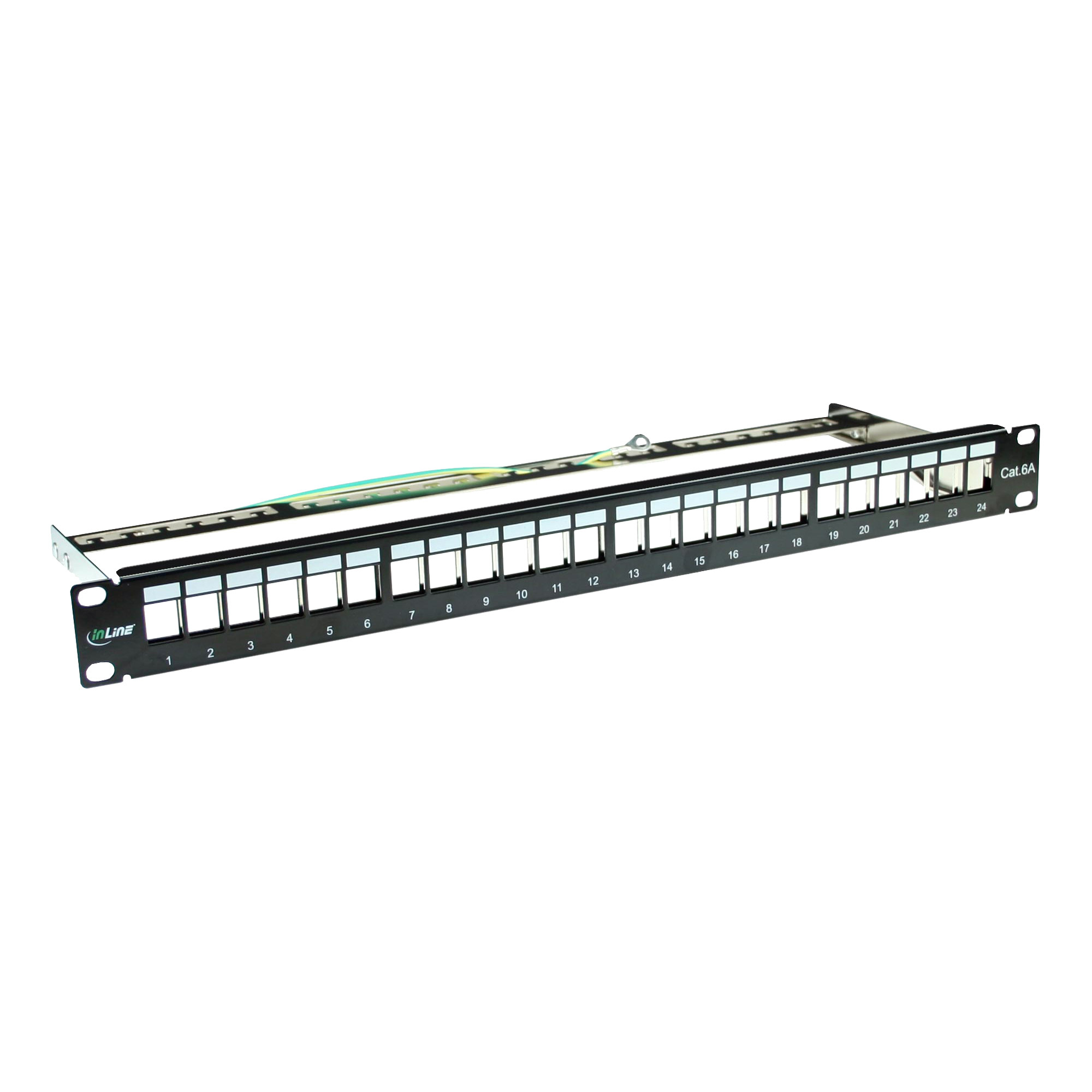 24-poorts Leeg Patchpaneel - Geschikt voor Cat6 en Cat6a Keystones - 1U - Zwart