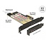 Delock PCI Express x4 Card > 1 x internal M.2 Key B + 1 x internal NVMe M.2 Key M - Low Profile Form Factor