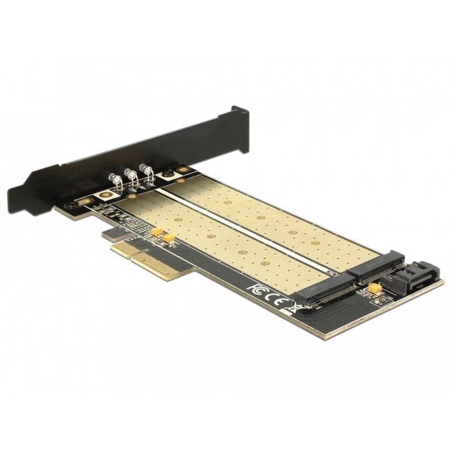 Delock PCI Express x4 Card > 1 x internal M.2 Key B + 1 x internal NVMe M.2 Key M - Low Profile Form Factor