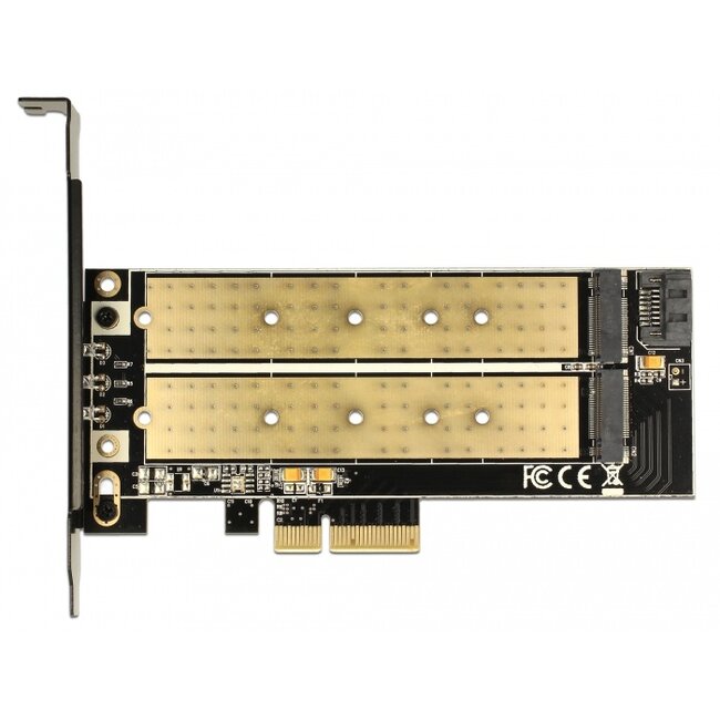 Delock PCI Express x4 Card > 1 x internal M.2 Key B + 1 x internal NVMe M.2 Key M - Low Profile Form Factor