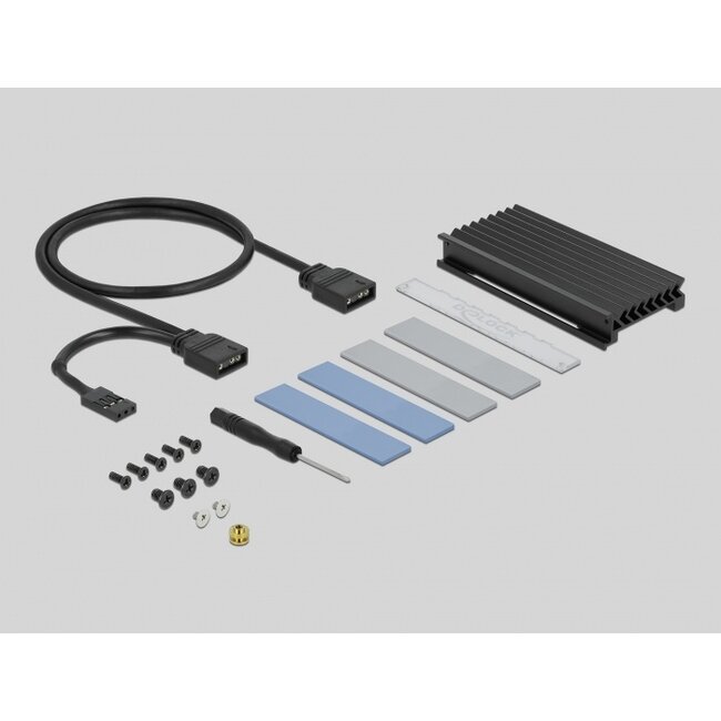 Delock PCI Express x4 Card to 1 x internal NVMe M.2 Key M with heat sink and RGB LED illumination - Low Profile Form Factor