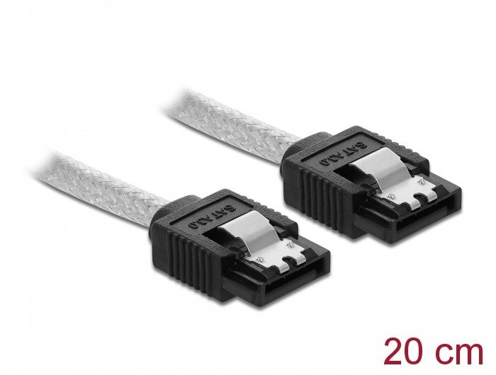 DeLOCK 85340. Lengte snoer: 0,2 m, Aansluiting 1: SATA 7-pin, Aansluiting 2: SATA 7-pin. Aantal per verpakking: 1 stuk(s), Type verpakking: Polybag