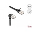 Delock RJ45 Network Cable Cat.6A S/FTP Slim 90° downwards angled / straight 1 m black