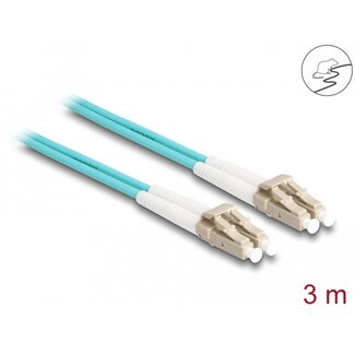 DeLOCK Delock Fiber Optical Cable with metal armouring LC Duplex to LC Duplex Multi-mode OM3 3 m