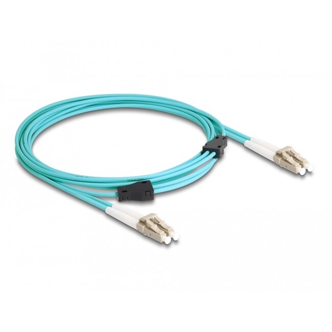 Delock Fiber Optical Cable with metal armouring LC Duplex to LC Duplex Multi-mode OM3 3 m