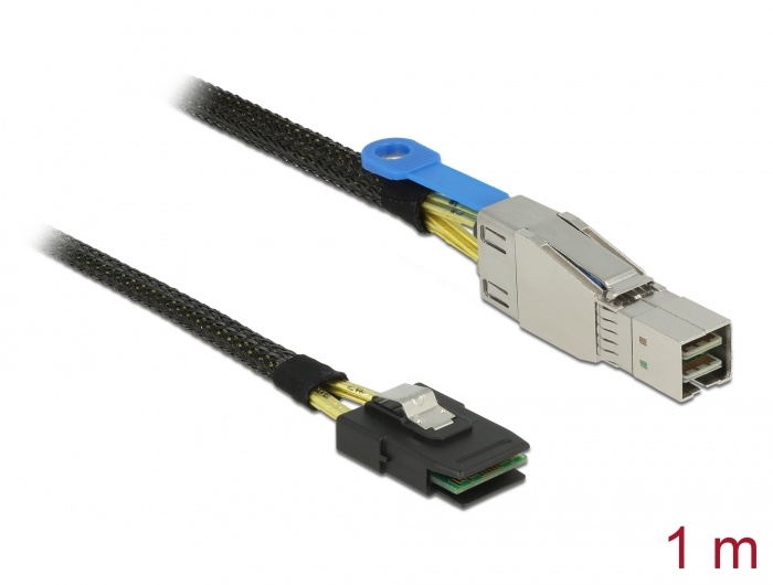 DeLOCK 83616. Lengte snoer: 1 m, Aansluiting 1: Mini SAS HD SFF-8644, Aansluiting 2: Mini SAS SFF-8087. Type verpakking: Polybag
