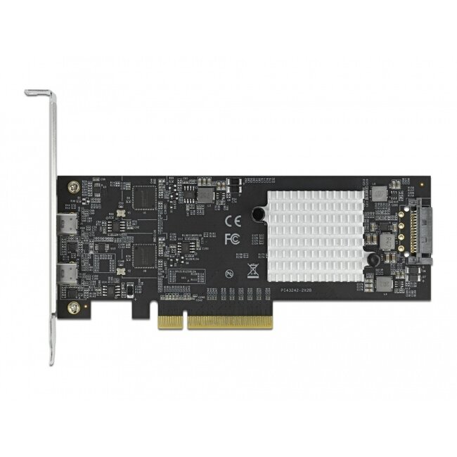 Delock PCI Express x8 Card to 2 x external SuperSpeed USB 20 Gbps (USB 3.2 Gen 2x2) USB Type-C™ female Dual Channel - Low Profile Form Factor