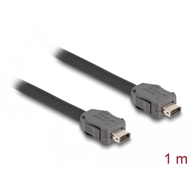 Delock Cable ix Industrial® (A-coded) plug to plug Cat.7 1 m