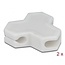 Delock Cable holder self-adhesive with 3 feed-throughs (1 x flat cable and 2 x round cable) 2 pieces white