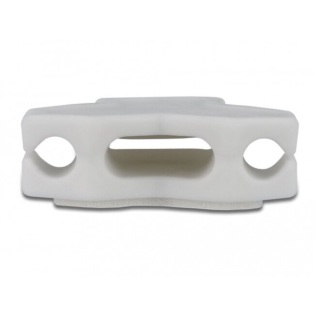 Delock Cable holder self-adhesive with 3 feed-throughs (1 x flat cable and 2 x round cable) 2 pieces white